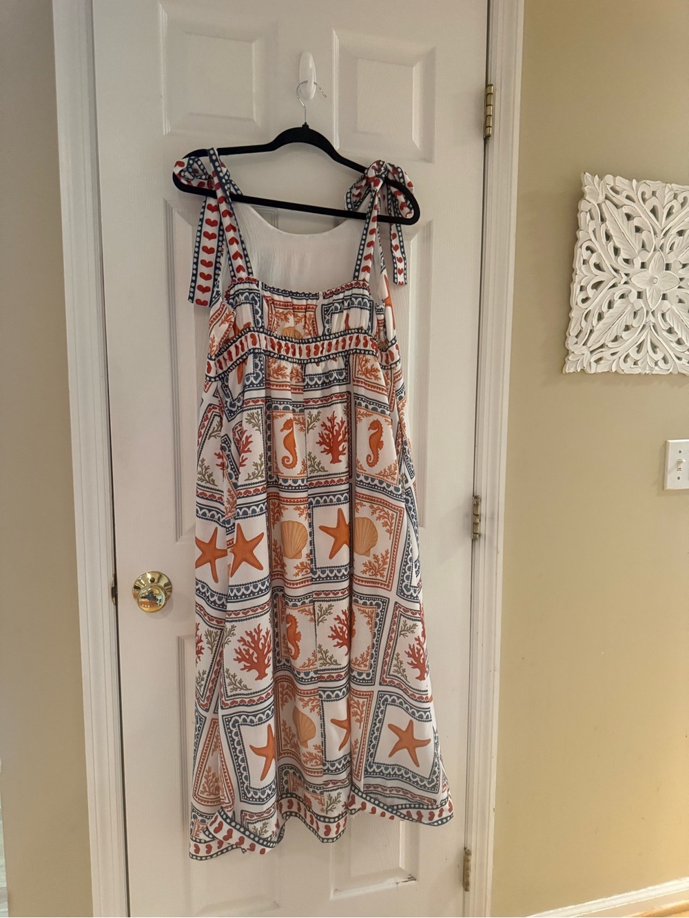Sea life tie strap midi dress - Picture 4 of 7